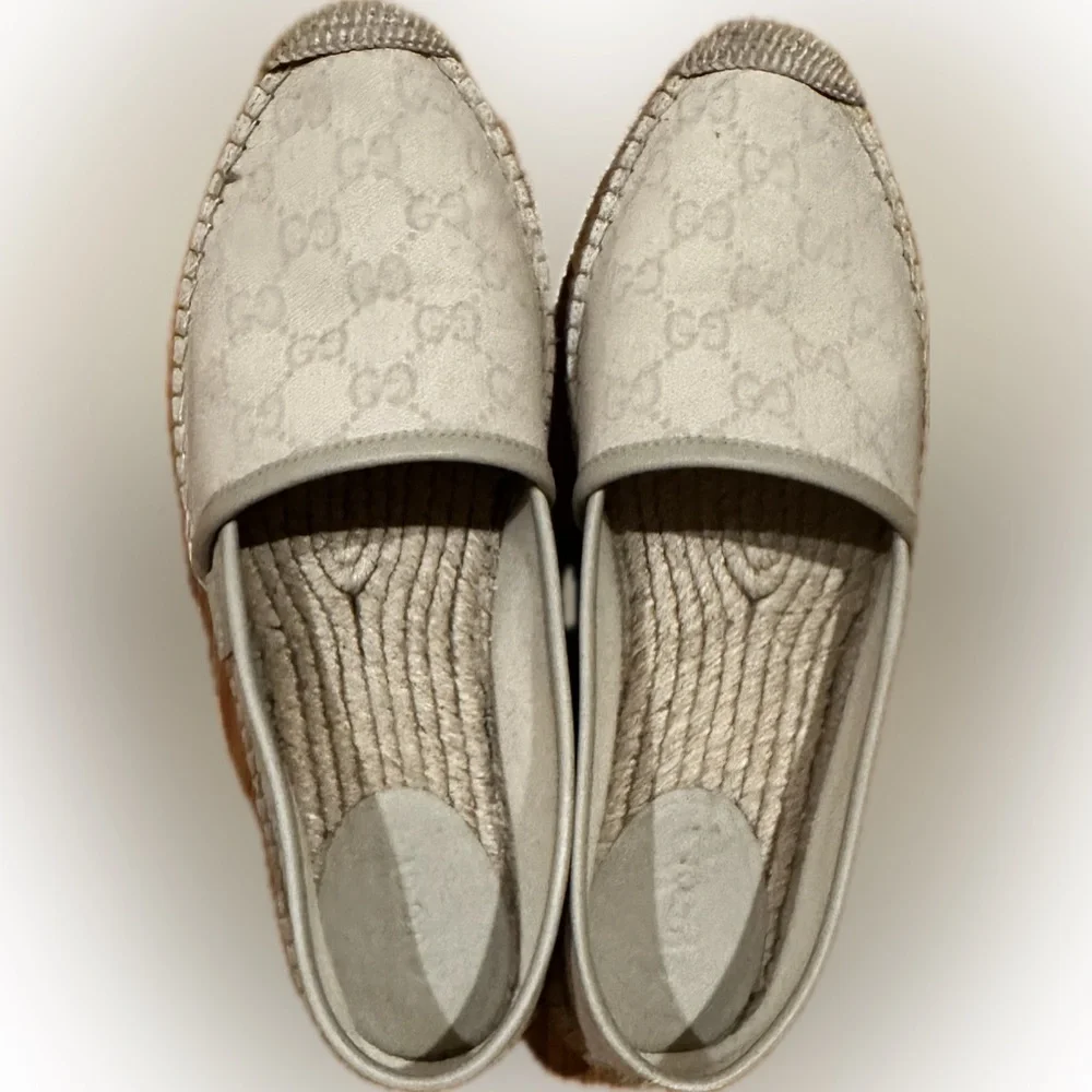 GUCCI Auth Espadrilles Beige Like New sz8